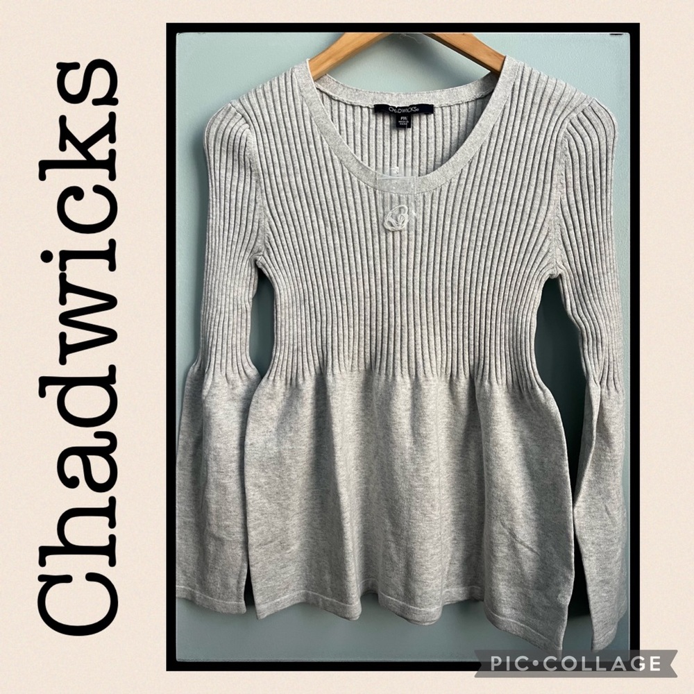 Chadwicks Gray Sweater Size Petite Medium